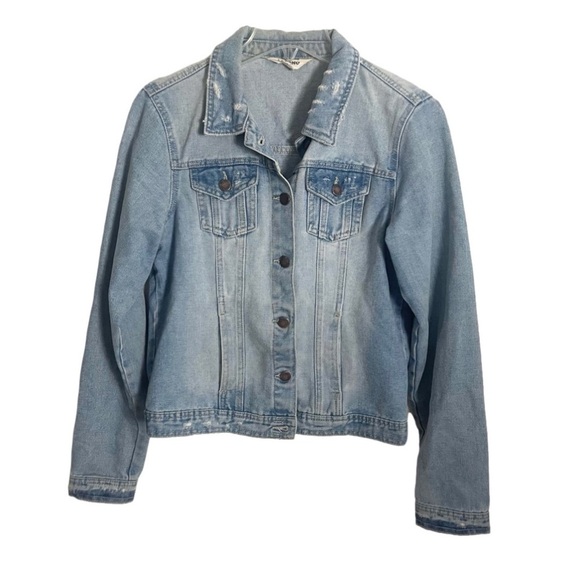 Women’s Ci Sono Blue Denim Distress Jacket Size Small! - Picture 1 of 5